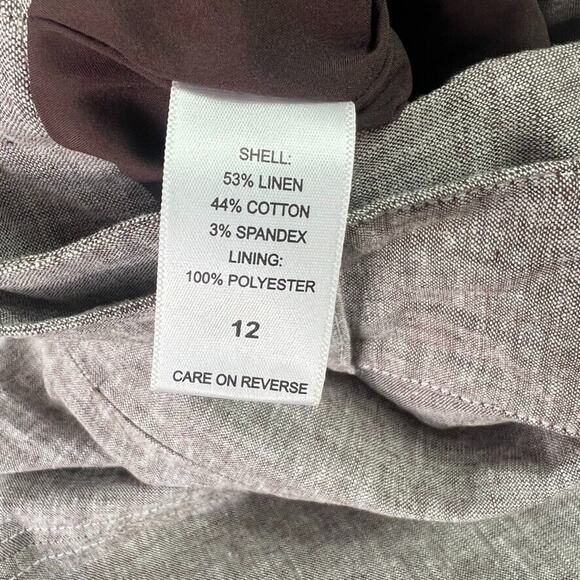 7th Avenue Design Studio Skirt 12 Linen Blend Belted A-line Lined Pockets - Picture 8 of 10